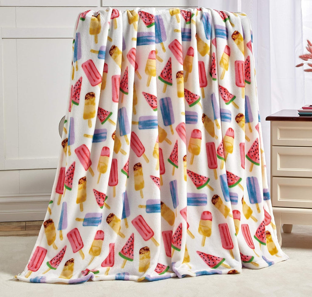 Soft Fleece Throw Blanket 50x60 – Lightweight Cozy Bed Couch Sofa Blanket for All Seasons