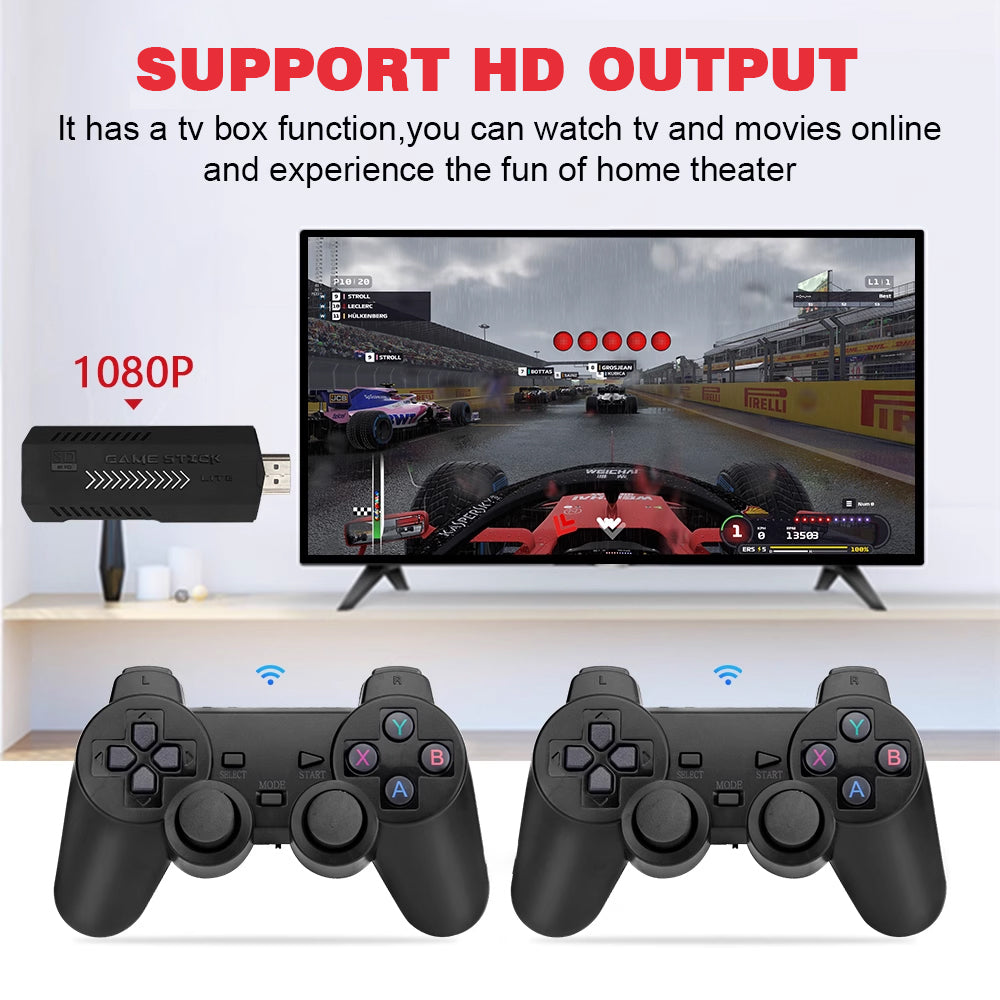 Retro 4K HDMI Game Stick – 30K+ Games with 2 Wireless Controllers