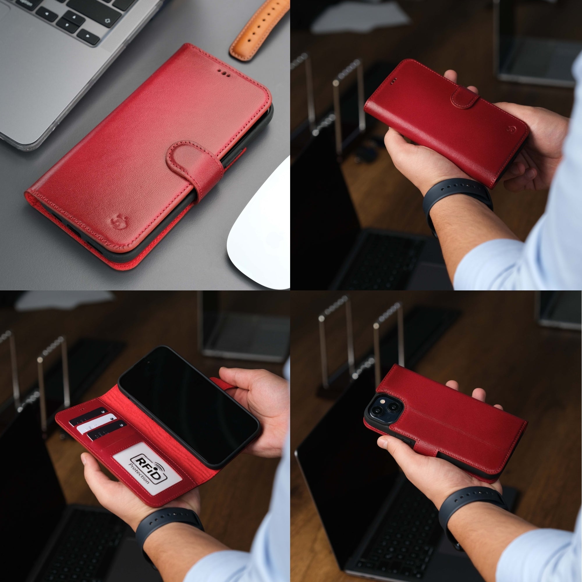 Casper Leather iPhone 15 Wallet Case | Detachable MagSafe Compatible RFID Protection