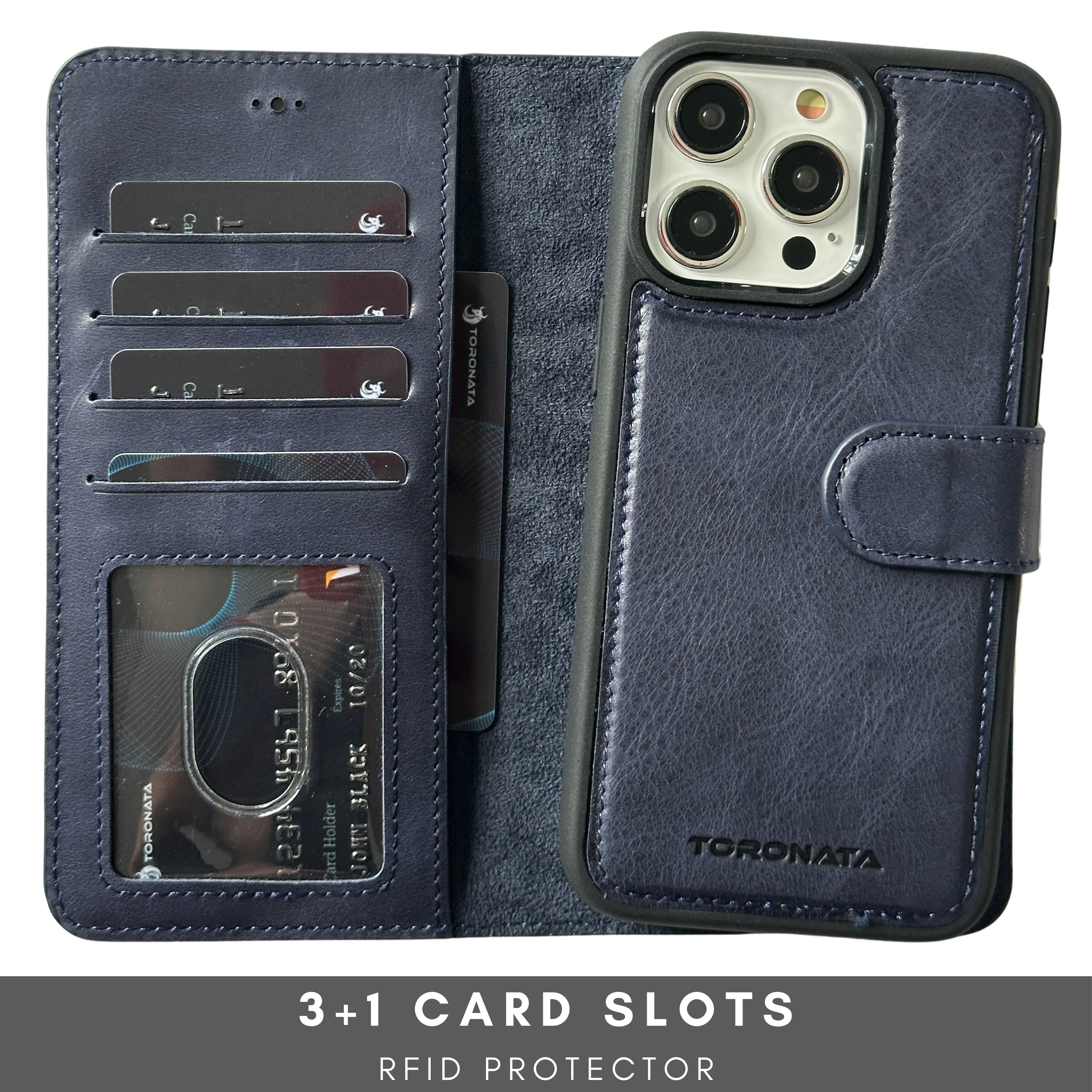 Vegas Premium Leather iPhone 15 Plus Wallet Case with MagSafe | Detachable RFID Blocking Luxury Wallet