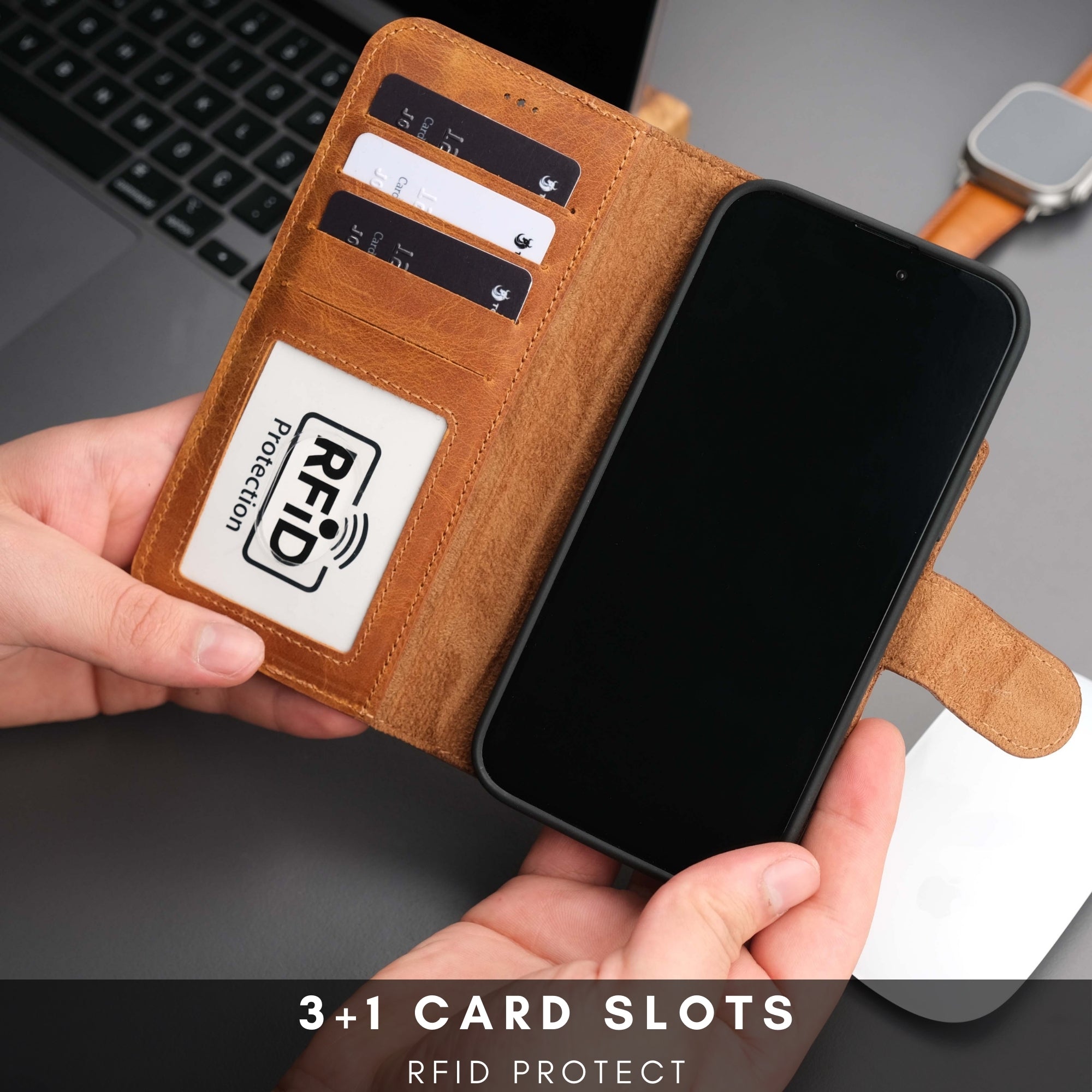 Casper Leather iPhone 14 Wallet Case | MagSafe