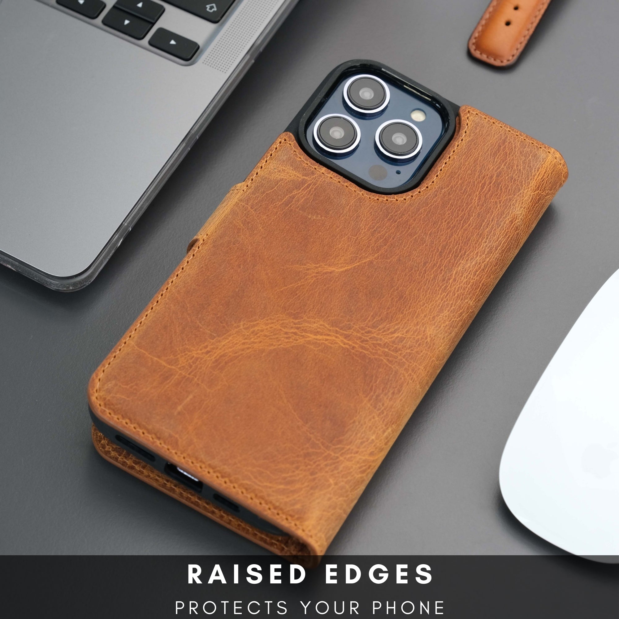 Casper Leather iPhone 15 Pro Max Wallet Case | Detachable MagSafe Compatible RFID Protection