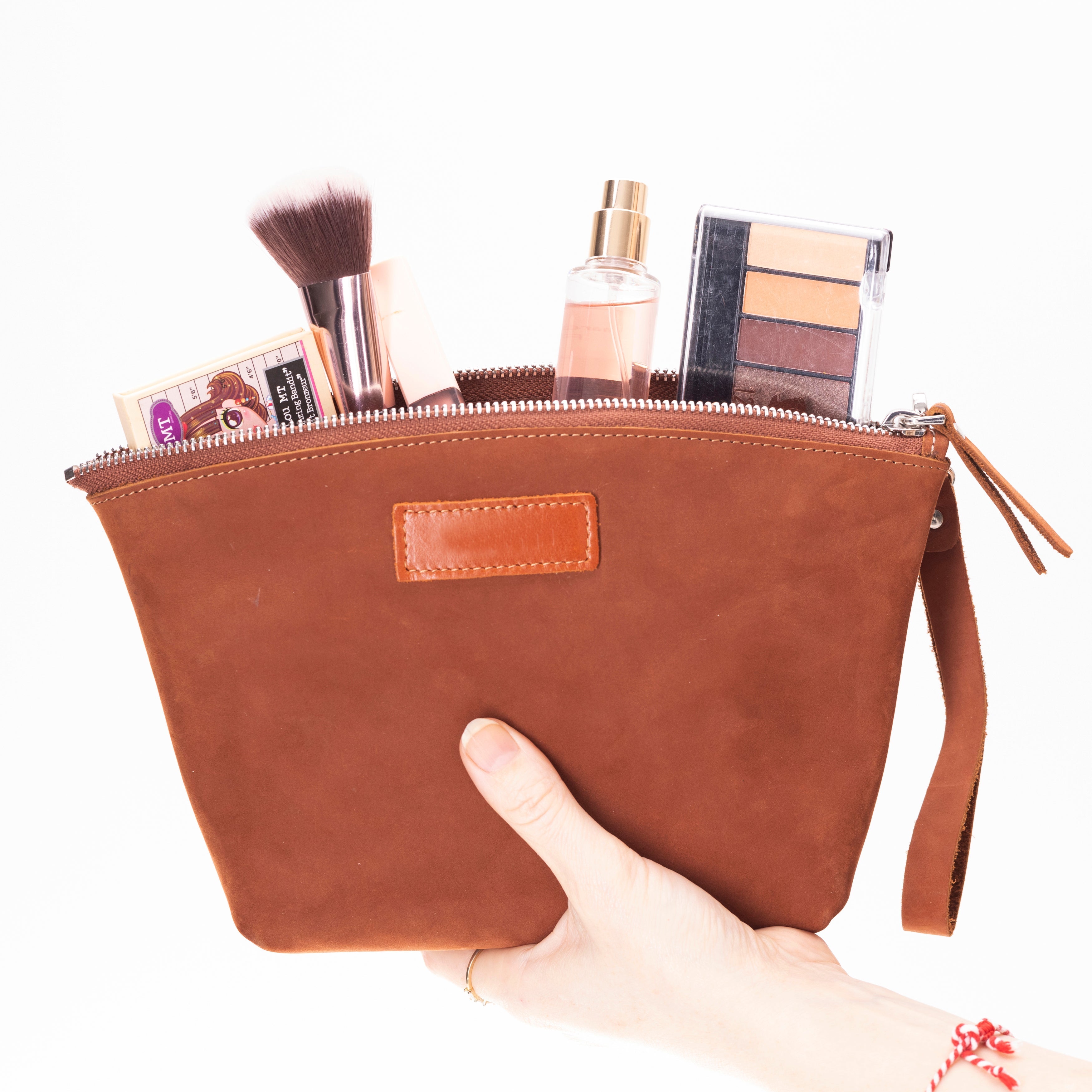 Avondale Premium Leather Dopp Kit - Travel Makeup Bag for Men & Women