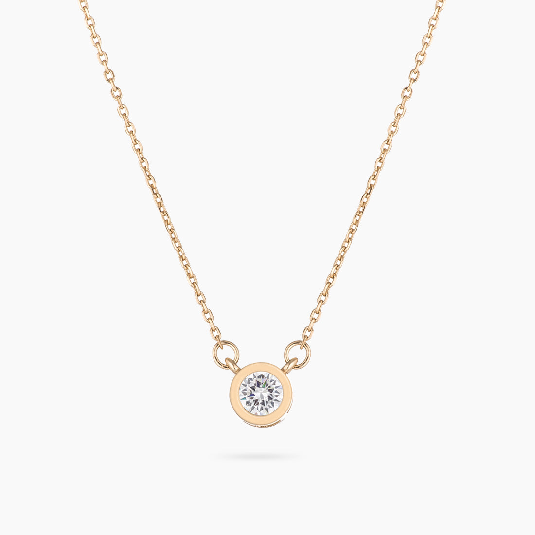Gold Plated Sterling Silver Mini Bezel CZ Necklace