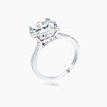 5Ct Rhodium Britney Round Solitaire Engagement Ring