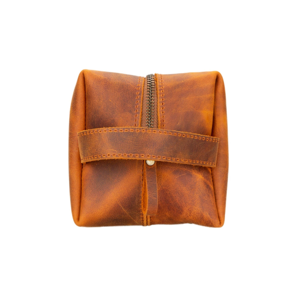 Oswego Men's Leather Dopp Kit & Small Travel Handbag