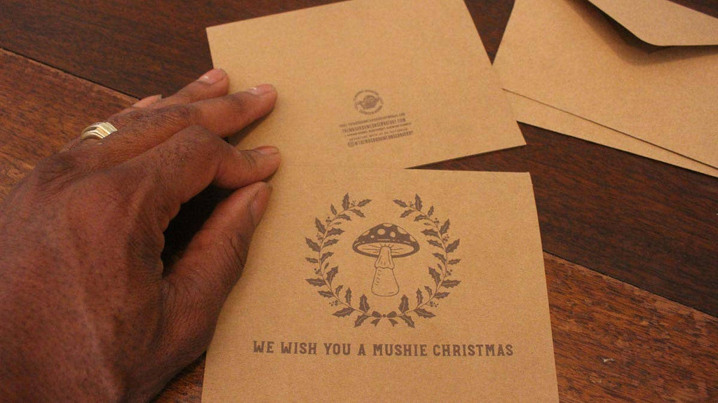 We Wish You A Mushie Christmas - Mushroom Christmas Card