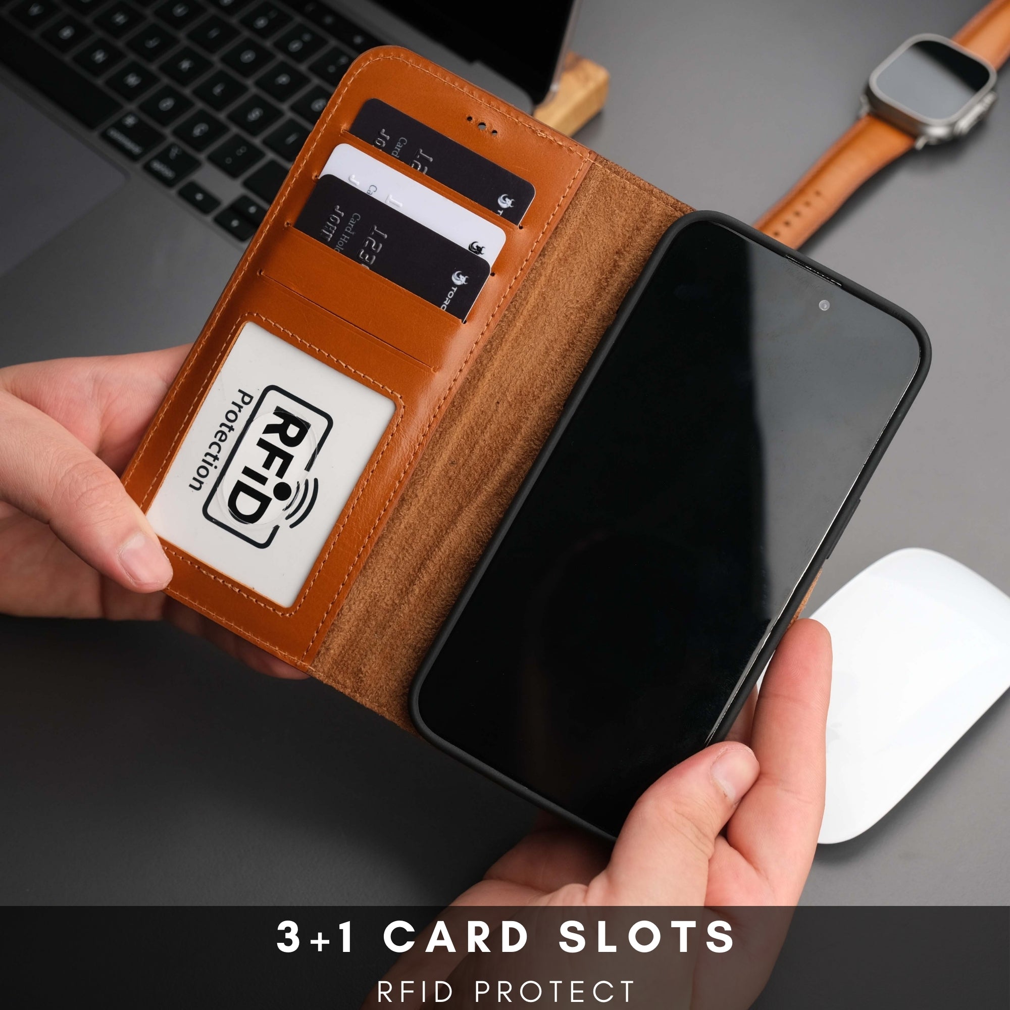 Casper iPhone 16 Plus Wallet Case Leather MagSafe
