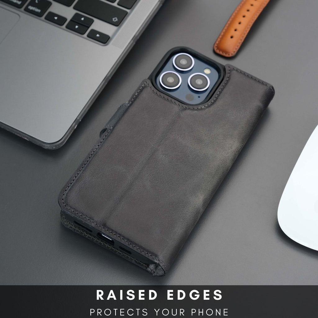 Casper Leather iPhone 15 Pro Max Wallet Case | Detachable MagSafe Compatible RFID Protection