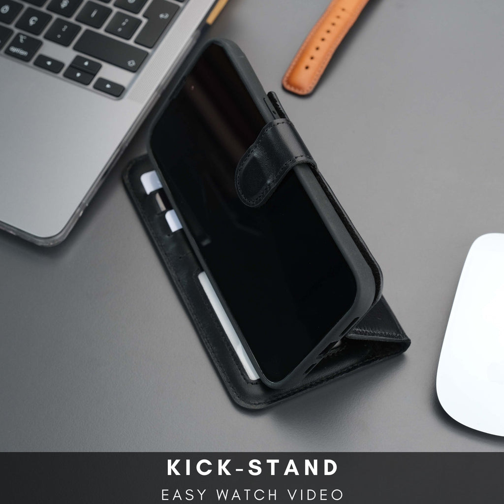 Casper Leather iPhone 15 Pro Wallet Case | Detachable MagSafe Compatible RFID Protection