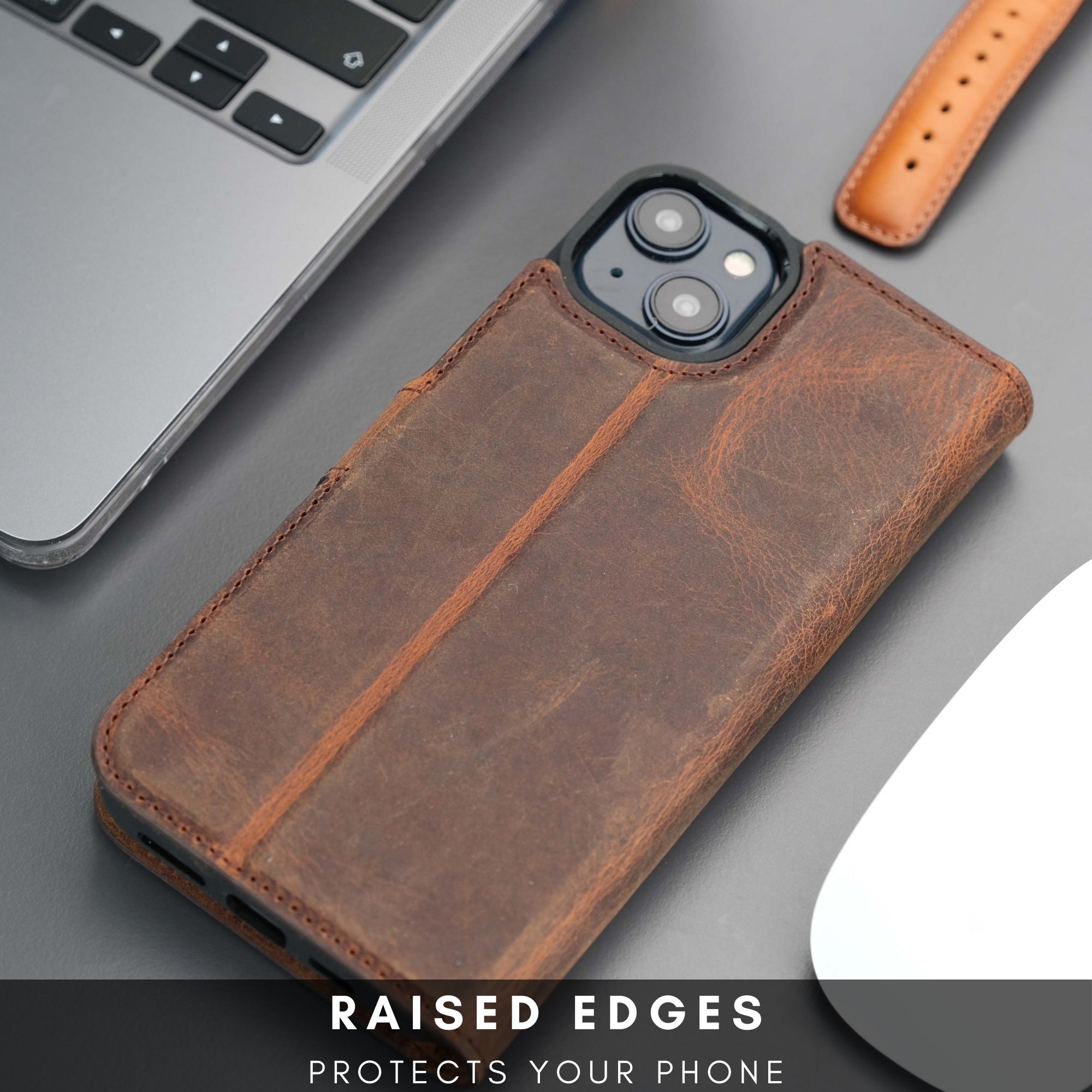 Casper Leather iPhone 15 Wallet Case | Detachable MagSafe Compatible RFID Protection