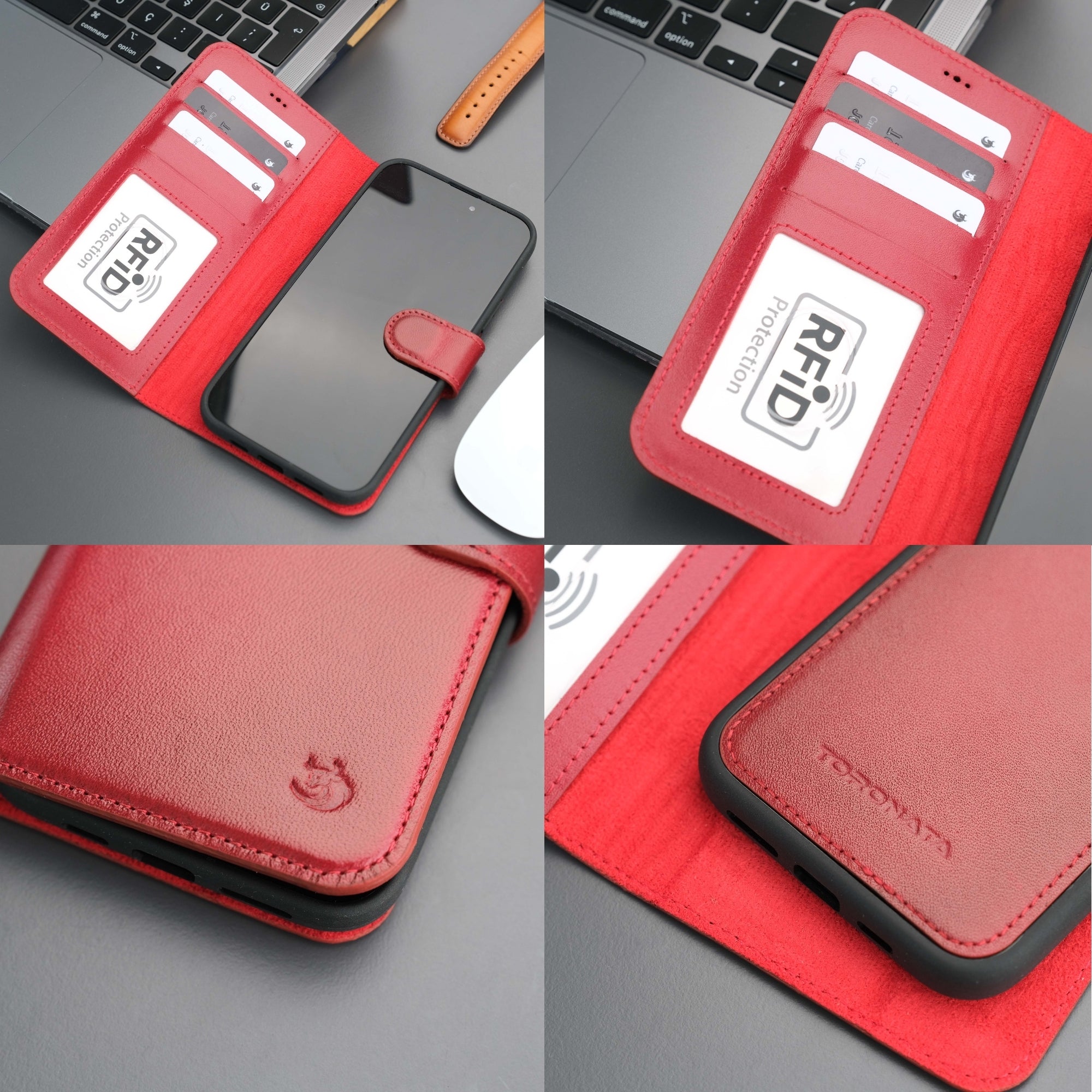 Casper Leather iPhone 15 Wallet Case | Detachable MagSafe Compatible RFID Protection