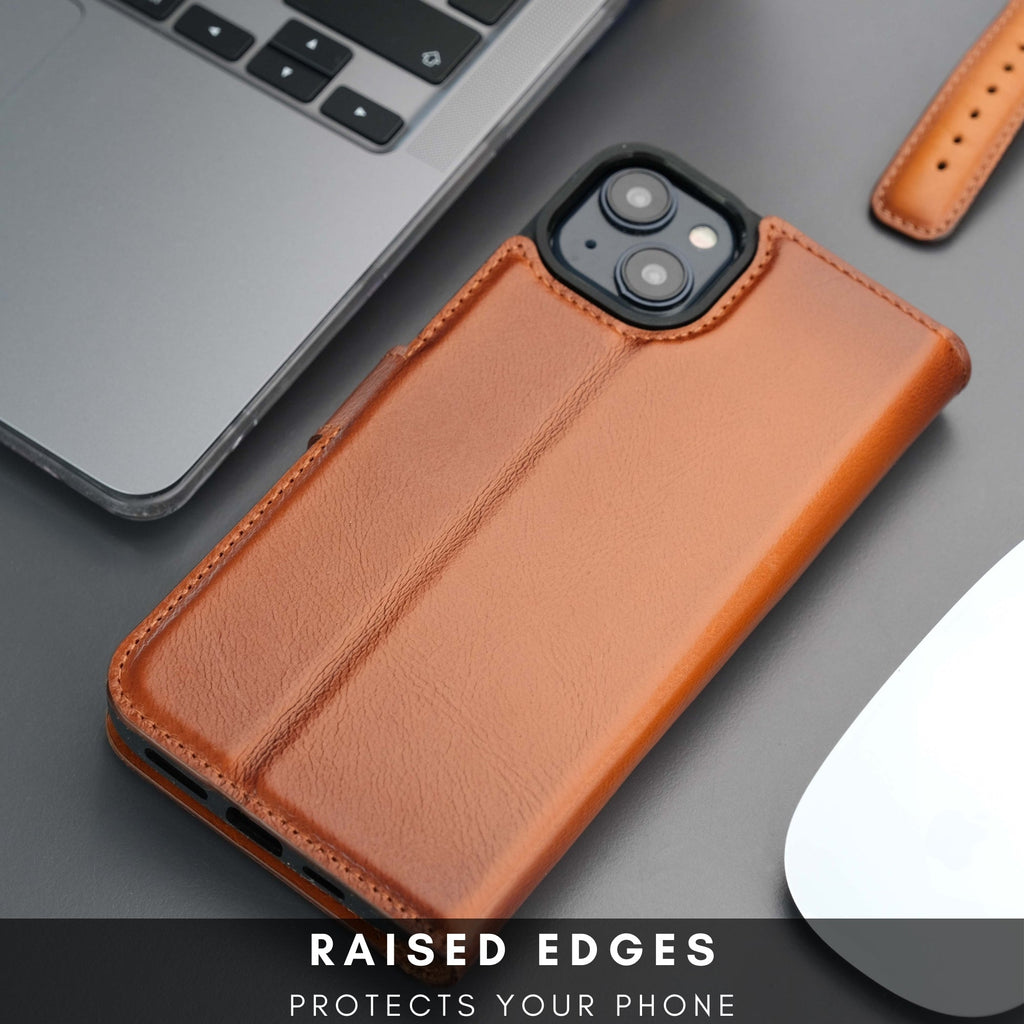 Casper Leather iPhone 15 Wallet Case | Detachable MagSafe Compatible RFID Protection