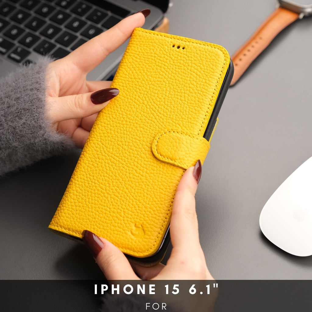 Casper Leather iPhone 15 Wallet Case | Detachable MagSafe Compatible RFID Protection