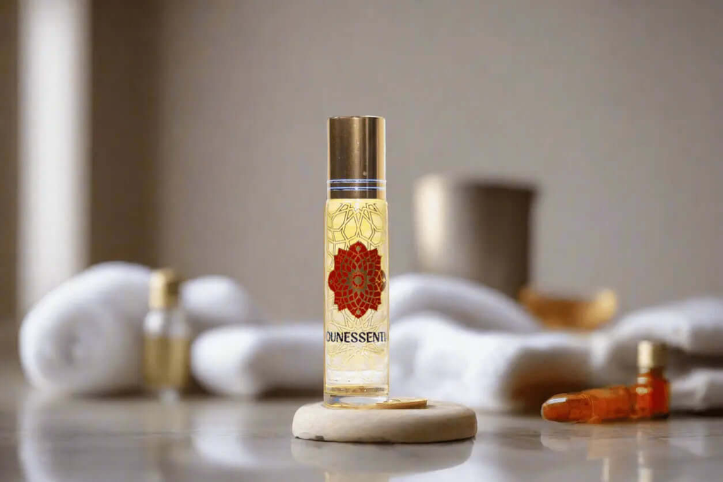 AMBER AND CLEAR, QUARTZ INFUSION BODY ROLL-ON
