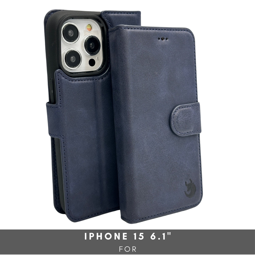 Vegas Premium Leather iPhone 15 Wallet Case with MagSafe | Detachable RFID Blocking Luxury Wallet