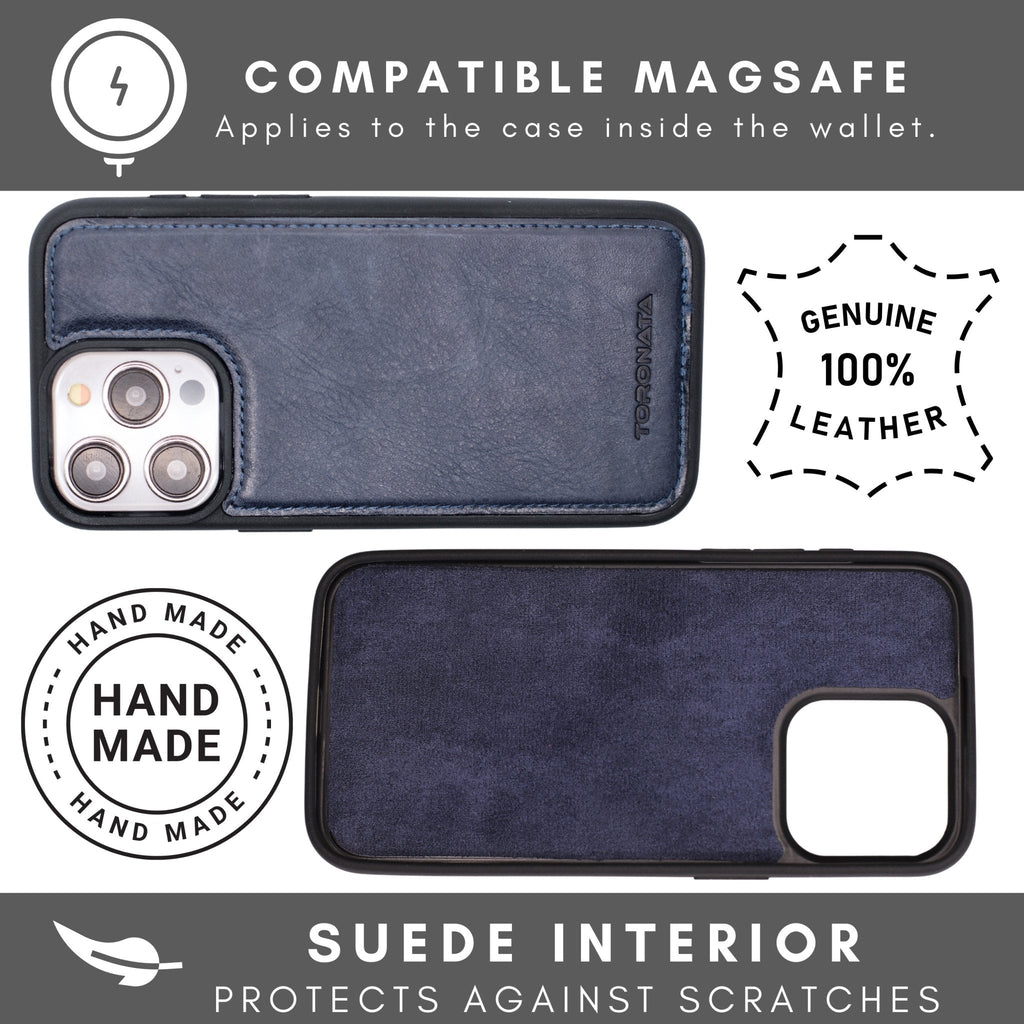 Vegas Premium Leather iPhone 15 Wallet Case with MagSafe | Detachable RFID Blocking Luxury Wallet