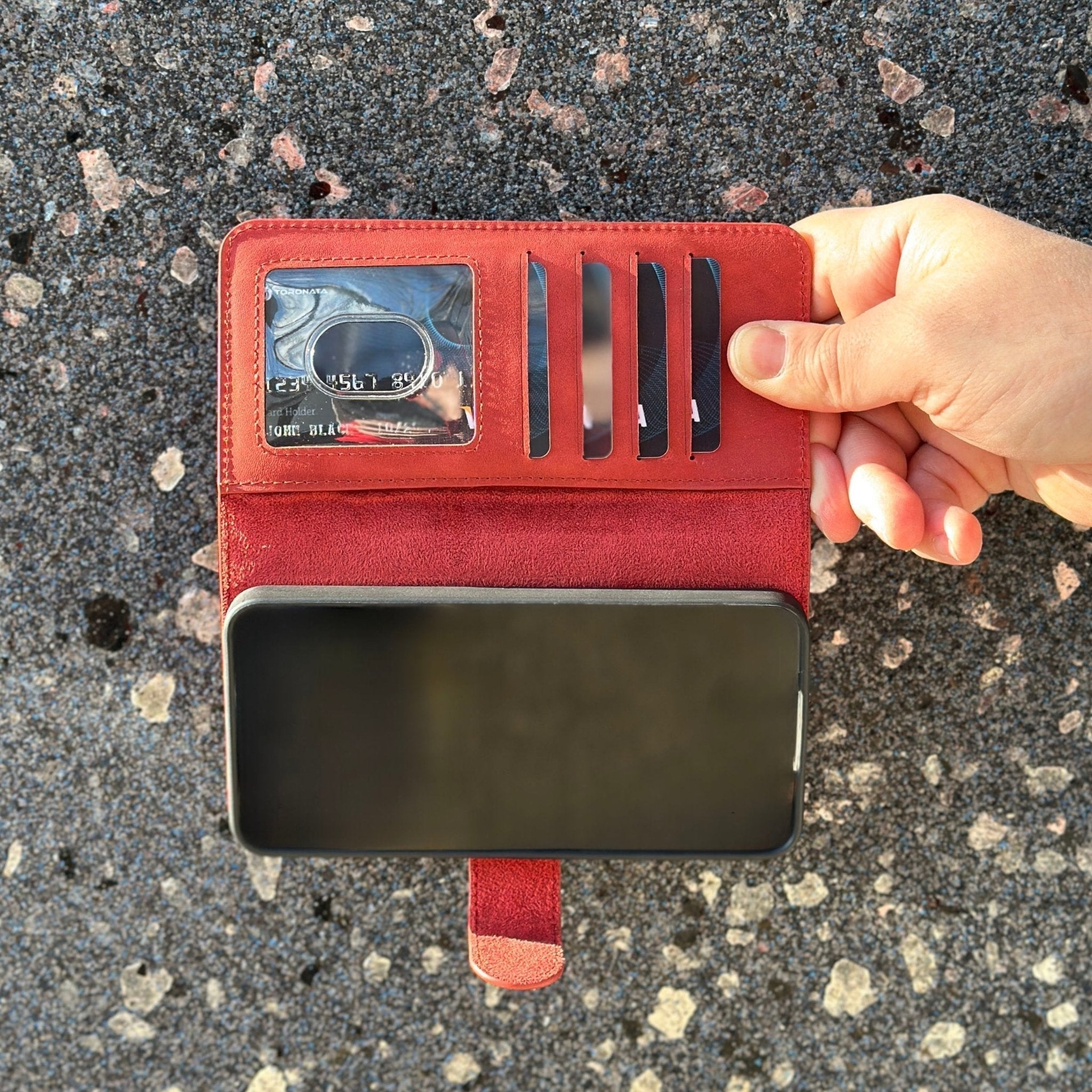 Vegas Premium Leather iPhone 15 Wallet Case with MagSafe | Detachable RFID Blocking Luxury Wallet